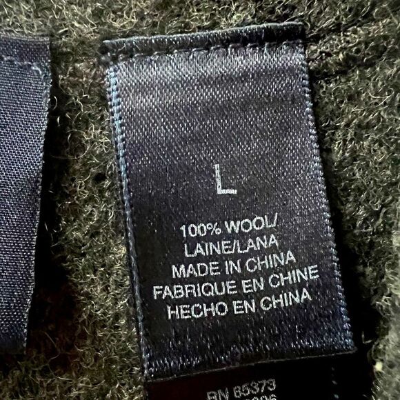 LIZ CLAIBORNE CRAZY HORSE VINTAGE 100% WOOL GREY VEST SIZE L - Picture 5 of 6
